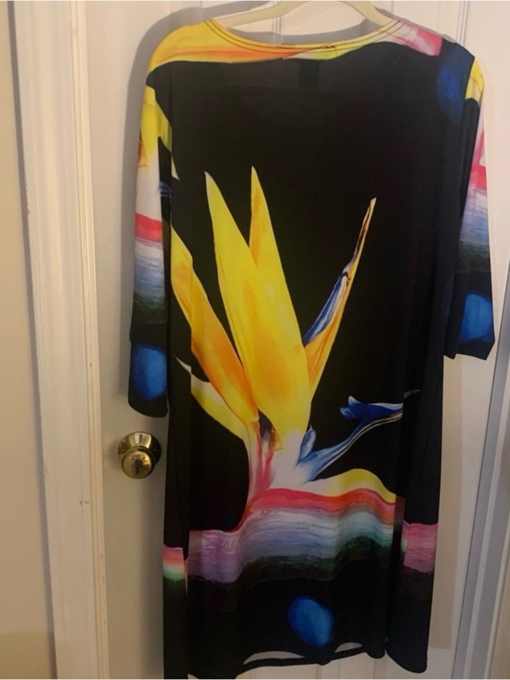 Valentino Black Midi Dress with Yellow Floral Graphic - Picture 7 of 8